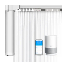 Home improvement adjustable length automatic aluminium alloy curtain poles work with alexa google home electric smart curtain