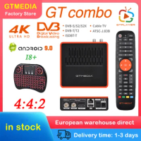 Satellite TV Receiver GTMEDIA GT Combo DVB-S2/T2/C Receiver ccam BT4.1 4K 8K Android 9.0 2G+16G TV BOX M3U Ccam built-in WiFi