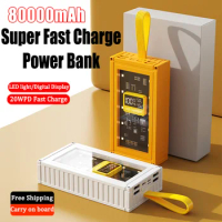 80000mAh Portable Charger Container Power Bank Two-way Super Fast Charging Powerbank Type-c External Battery Pack for IPhone 14