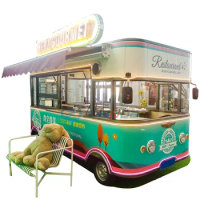 Outdoor Street Fast Mobile Food Truck Trailer with Kitchen Frozen Car Customized Customizable cooking dining car