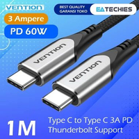 [1M] Vention Kabel USB Type C Male to Male Thunderbolt 3 Laptop to Monitor USB-C USBC PD - TAA 1M