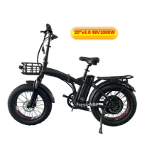 Popular Snow beach electric bicycle 48V 500W 1000w Top Quality 20"x4.0 Fat Tire Folding Electric bike with 48V15Ah 17.5Ah 21Ah