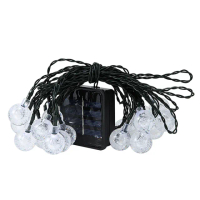 【JOHN HOUSE】太陽能LED氣泡球庭院裝飾燈串 戶外燈 太陽能燈(6.5米1.8cm燈泡)
