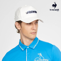 【LE COQ SPORTIF 公雞】高爾夫系列 男款白色簡約吸汗速乾專業高爾夫球帽 QGT0J101