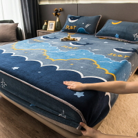 年新款床笠單件牛奶法蘭絨床罩全包珊瑚絨防滑床單床墊保護套