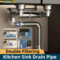32-50cm Kitchen Drain Pipe / SUVIVISUN Kitchen Drain Pipe Vegetable sink sewer pipe Drainage Device