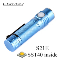 Flashlight Convoy S21E with SST40 Led Lanterna 21700 Torch 2400lm Camp Fishing Lamp Work Light Type-c Charging Port