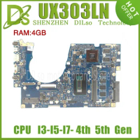 UX303LN Mainboard For ASUS UX303L UX303LB UX303LNB U3000 U303L UX303LA Laptop Motherboard W/4GB I7-I5-I3/4th 5th Gen GT840M UMA