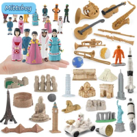 Montessori Educational Toy Cognition World Architecture West Cowboy Wild Man Planet Firmament Action Figures for Children Gifts