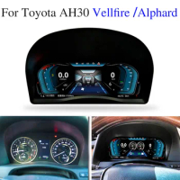 For Toyota Crown Vellfire Alphard AH30 2015~2021 LHD RHD Car GPS Navi Accessories Android LCD Panel Cluster Dashboard Multimedia