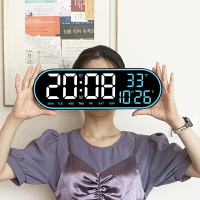LED靜音時鐘 簡約多功能時鐘 客廳掛鐘 家飾數字電子鐘  多組鬧鐘1
