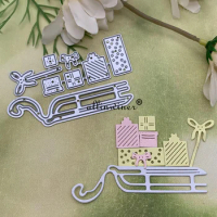 New Christmas sleigh gift box Metal Cutting Dies for DIY Scrapbooking Album Paper Cards Decorative Crafts Embossing Die Cuts