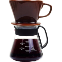 【咖啡沖泡組】大號陶瓷濾杯x1+台玻600ml咖啡壺x1-塑把/泡咖啡/泡茶濾杯/手沖咖啡濾器/咖啡壺(隨機出貨)