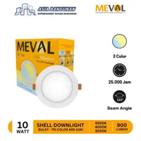 Meval LED Shell Downlight Tricolor - 3 Warna dalam 1 Lampu (6W/10W/15W) 10W
