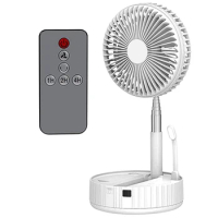 Desk And Table Fan,Oscillating Fan Portable Folding Telescopic USB Fan With Remote Control And Lights