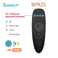 BPR2S BT Air Mouse Voice IR learning Function TV 4 keys IR isolationWireless Remote Controller With Gyro for Android TV Box/PC