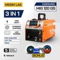 Mesin Las Daesung MIG 120 GS Travo Inverter Gasless FCAW 3 in 1, 7 kg, IGBT, 220 V, 1 Phase