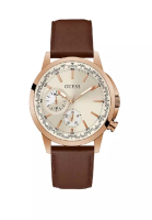 Guess Guess Analog Brown Genuine Leather Strap Men Watch GW0540G4