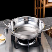 Stainless Steel Clear Soup Pot Single Pot Hot Pot Induction Cooler Cooking Pot Household Instant Noodle Silver Kitchen Supplies