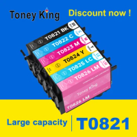 Toney King T0821 - T0826 Ink Cartridge For Epson Stylus Photo R270 R290 R390 RX590 RX610 RX690 TX659 TX720WD TX800FW Printer