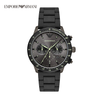 Emporio Armani Mario 沉穩實搭計時手錶 多色混和材質錶帶 43MM AR11410