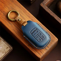 Leather Car Key Case Cover Protection Fob For Honda Civic Accord Pilot CRV Freed Vezel HRV 2021 2022 Car-Styling Accessories