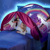 Dream Tent for Kids Bed with Storage Pocket Foldable Kids Dream Bed Tent on Bed Mosquito Net Tent Baby Room Decor