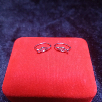 Anting kenip bayi mata 1 perak/silver925 lapisan emas putih