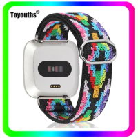 TOYOUTHS Elastic Band for Fitbit Versa Watch Band Nylon Adjustment Loop Strap for Fitbit Versa2 Watch Replacement Wristbands