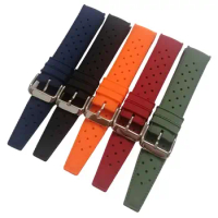18mm 20mm 22mm Sports Silicone Strap Men Women Pin Buckle Silicone Watch WristBand Watch Band for Oris/Seiko/Citizen