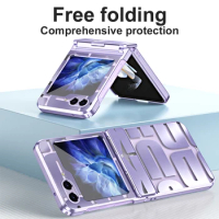 Transparent For Samsung Galaxy Z Flip 5 Case Clear Plating Hinge Protective Cover