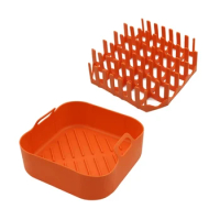 Silicone Air Fryer Basket Silicone Bacon Rack Air Fryer Grilling Pan Air Fryer Accessories Bacon Holder for Air Fryer