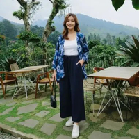 Outer Cardigan Kimono Batik, Cardigan Wanita Oversize, Cardigan Katun Etnic Floral