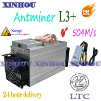 LTC miner Antminer L3+ 504M Scrypt Asic miner with PSU Better than S9 T15 S15 DR5 R4 Z9 DR3 Innosilicon A4 A9 Whatsminer M3X A1