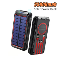 15W Fast Qi Wireless Charger Solar Power Bank 33800mAh 40W Super Fast Charging Powerbank for iPhone 12 Huawei Xiaomi 9 Poverbank