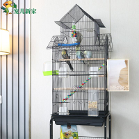 免運 公司貨 鳥籠 鳥窩 鸚鵡籠 寵物用品 美式屋型頂大鳥籠子 鸚鵡籠 大號別墅八哥金屬虎皮牡丹玄鳳繁殖籠