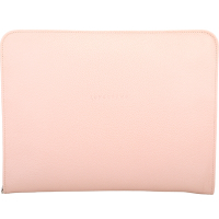 LONGCHAMP Le Foulonne 13吋 荔紋牛皮筆記型電腦包(粉色)