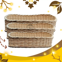 Parcel Rotan Estetik 1 Set Isi 3 / Keranjang Parcel Anyaman Premium / Hampers Natural Handmade / Tra