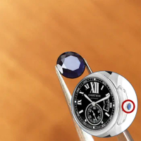 watch crown blue sapphire crystal for Cartier Calibre De Cartier 42mm automatic watch