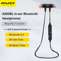 Awei A920BL Bluetooth Wireless Earphone Sport Earbuds HandsFree Headset Earphones Magnetic Function For Mobile Phones Freeship