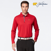 Jack Nicklaus 金熊 GOLF男款進口緹花吸濕排汗高爾夫球衫/POLO衫(紅色)