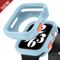 Silicone Case For Apple Watch 45mm 41mm 44mm 40mm TPU Screen Protector Bumper Cover Accessories IWatch Series ultra 9 8 7 6 SE