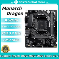 SOYO Motherboard A520M Support AMD Ryzen CPU(3600/4650G/5600G/5600X) M.2 NVME USB3.1 Dual Channel DDR4 Memory placa mae