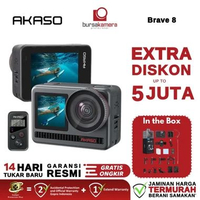 BKP Akaso Brave 8 4K 60FPS Waterproof Action Camera Dual Screen Original RESMI Brave 8 New Version