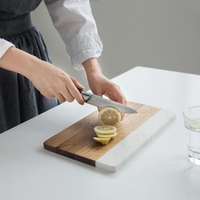 米立風物 創意大理石拼接木紋餐板 蛋糕芝士切板實木蔬菜水果砧板YTL·