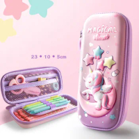 3D EVA Unicorn Cute Pencil Case Cartoon Stationery Box Girls Color Pencil Cases Box Student Kawaii Pen Case School Supplies Gift