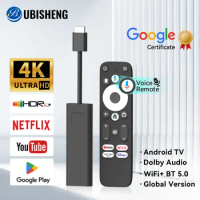 UBISHENG Android TV Stick GD1 4K Streaming Media Player Amlogic S905Y4 2G DDR4 16GB Netflix Google Certified WiFi Set Top Box