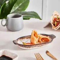 Brewsuniq - Sango Radiance Individual Oval Eared Dish 15.4x8.9cm - Piring Saji Keramik Oven Safe