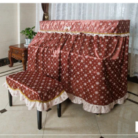 1SET High Grade New Classical Romantic Piano Art Full Artical Piano Cover with Stool Cover KQ 011
