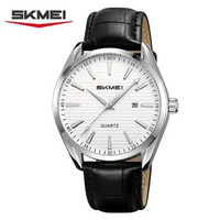 Jam Tangan Pria Analog Date SKMEI 2490 SILVER/SILVER WATER RESISTANT 30m